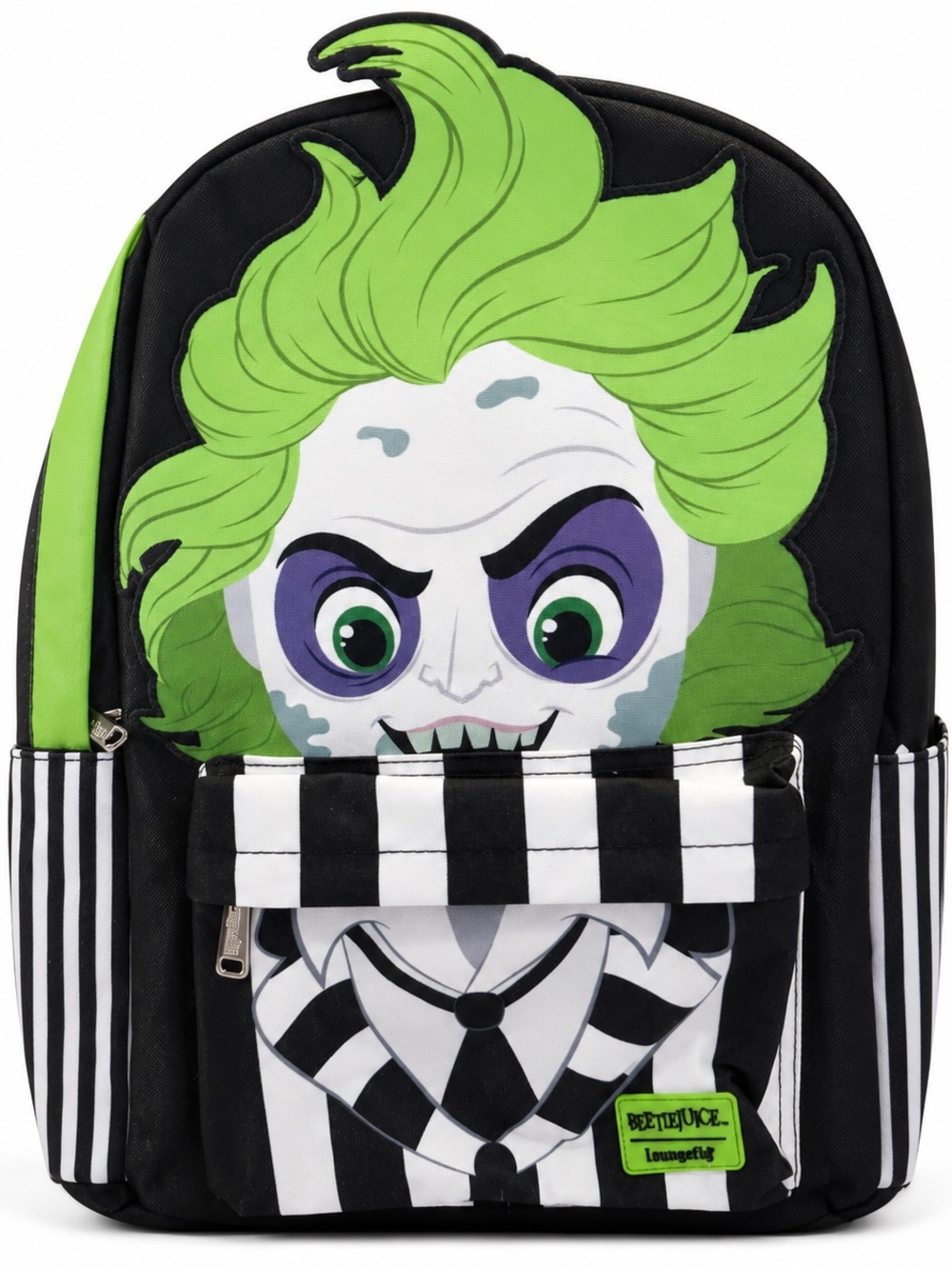 Loungefly Beetlejuice Kids Backpack - Neon Green & Black